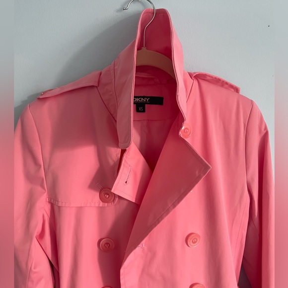 Beautiful Barbie Pink DKNY Trench coat in XS - Picture 6 of 12